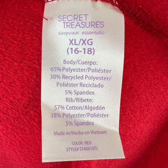 NWT Secret Treasures Red Long Sleeve Lounge Top Crewneck Soft Cozy Size XL - Picture 8 of 12